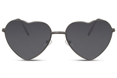 Heart-shaped sunglasses with pink lenses
